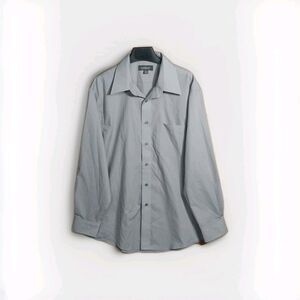 Croft Barrow Mens Size 16 32/33 Slate Gray Dress Shirt Broadcloth Professional